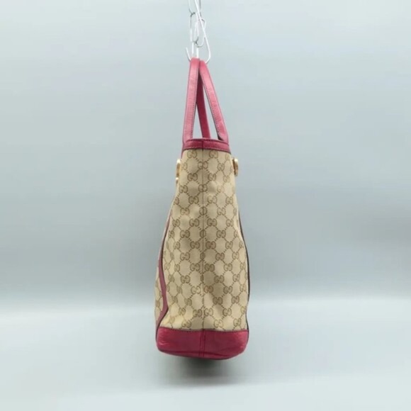 100% Authentic GUCCI GG Brown Cloth Tote 588-060224 - Picture 4 of 12